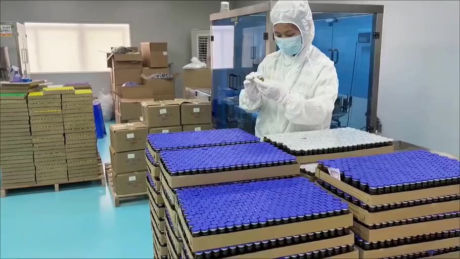 Vials arranged in trays